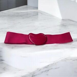 80’s Vintage Hot Pink stretch with jellybean buckle belt